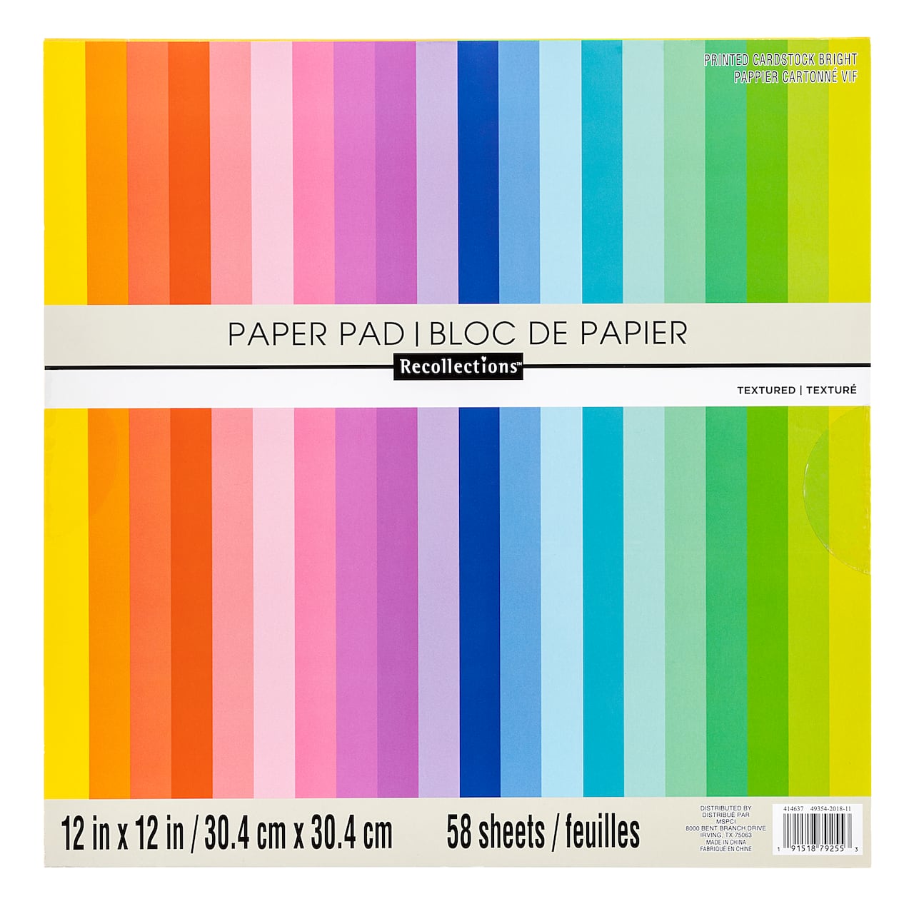 6 Packs: 58 ct. (348 total) Brights Cardstock Paper Pad, 12" x 12" by Recollections™
